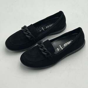 Gabor Hovercraft Women's Black Suede Chain Loafers Slip On Shoes Size 4.5 UK